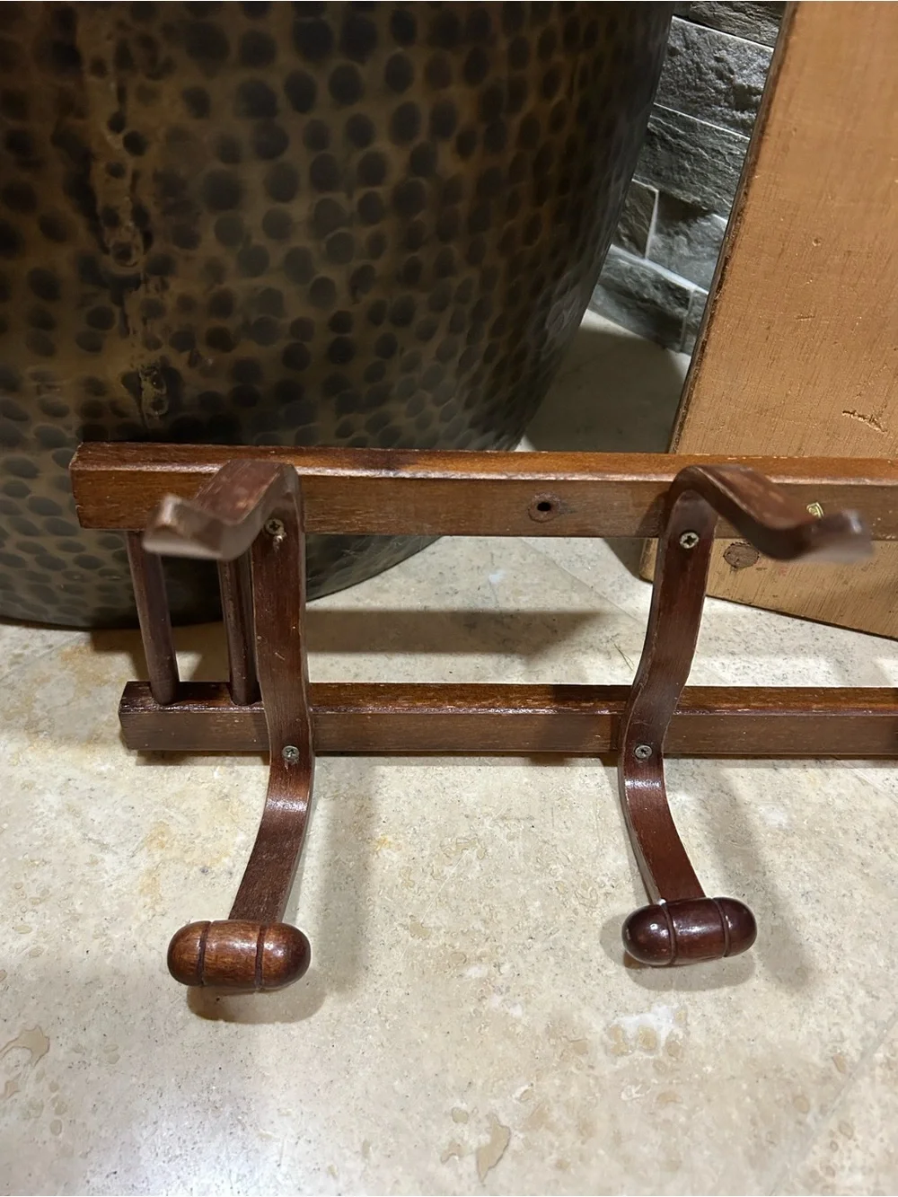 Vintage 1960s Thonet style wall mounted coat rack